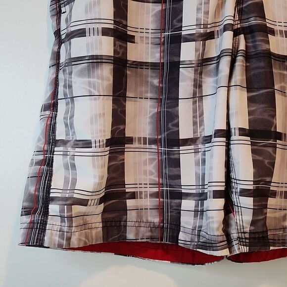 Speedo Swim Trunks Shorts Bathing Suit Lined Black/White Men's Sz Large EUC NICE - Picture 5 of 12